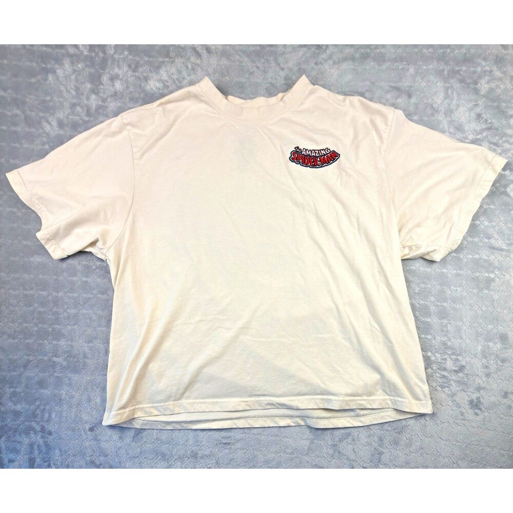 Marvel The Amazing Spider-Man Mens XL White Double-Sided Graphic Tee T-Shirt